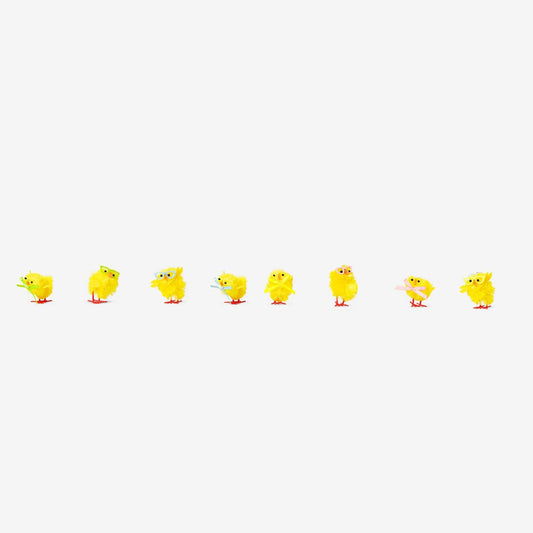 Easter Chickens Xsmall 8 Pcs Set 2 Designs