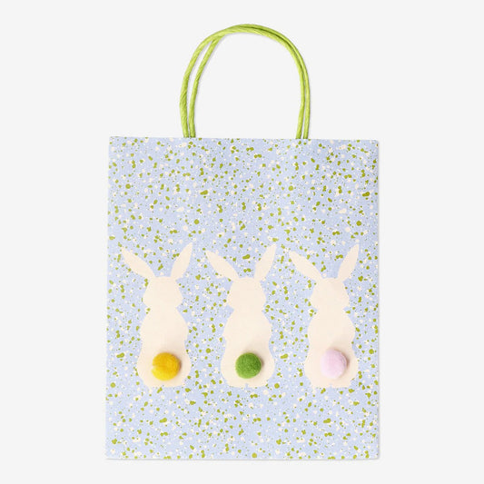 Giftbag Paper Rabbit Pompom 19,5 X 23 Cm